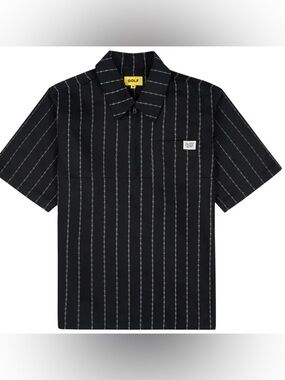 GOLF WANG Men’s Relaxed Fit Utility-Inspired Fences Work SS Shirt Black Large
